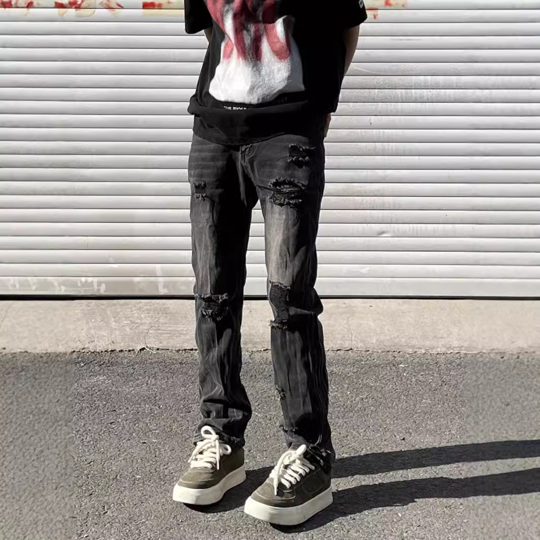 American-style Designer Pants High Street Jeans For Men Summer Trendy Versatile Vintage Pants With A High-end Feel Loose Straight-leg Trousers