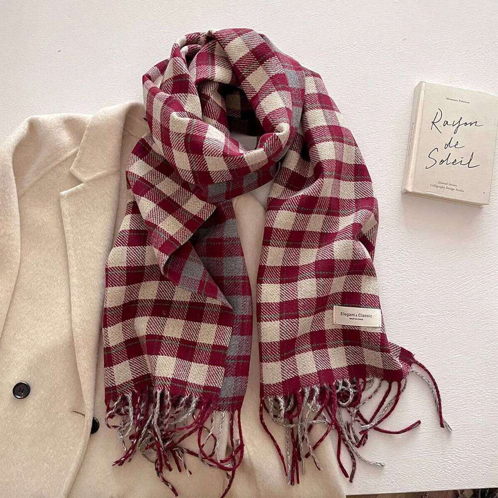 40*200CM Warm Thickened Scarf For Women Long Tassel Pashmina Shawl Faux Cashmere Warps Autumn Winter High Quality Blanket XJ260304