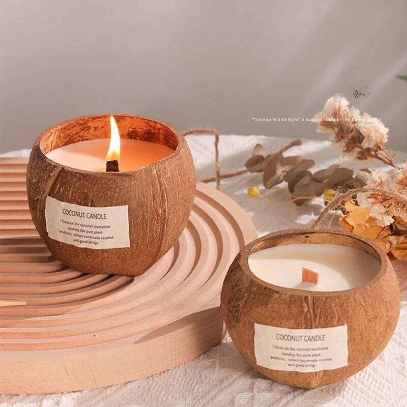 Coconut Shell Aromatherapy Birthday Candles Osmanthus Soybean Candle Bedroom Fragrance Decoracion m W260304