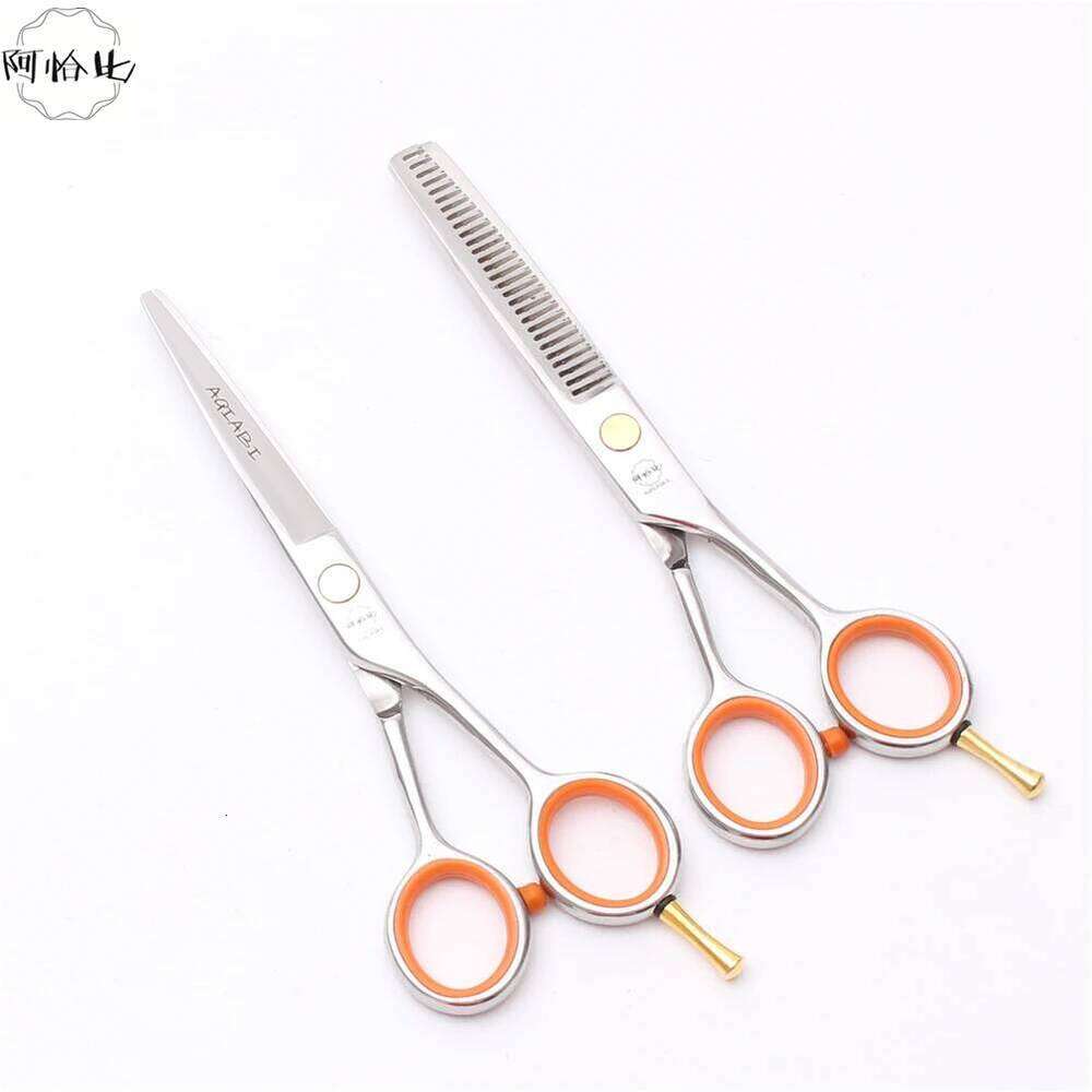 Professional Hair 4'' 5'' 5.5'' AQIABI Japan 440C Hairdressing Barber Cutting Shears Thinning Scissors A1017 H260303