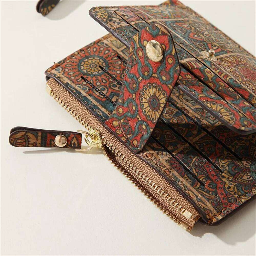 Retro Holder Exquisite Wallet Multi Case Cork Ultra Thin Card Pocket Zipper Small Wallets Big Capacity Coin Purse New C260304