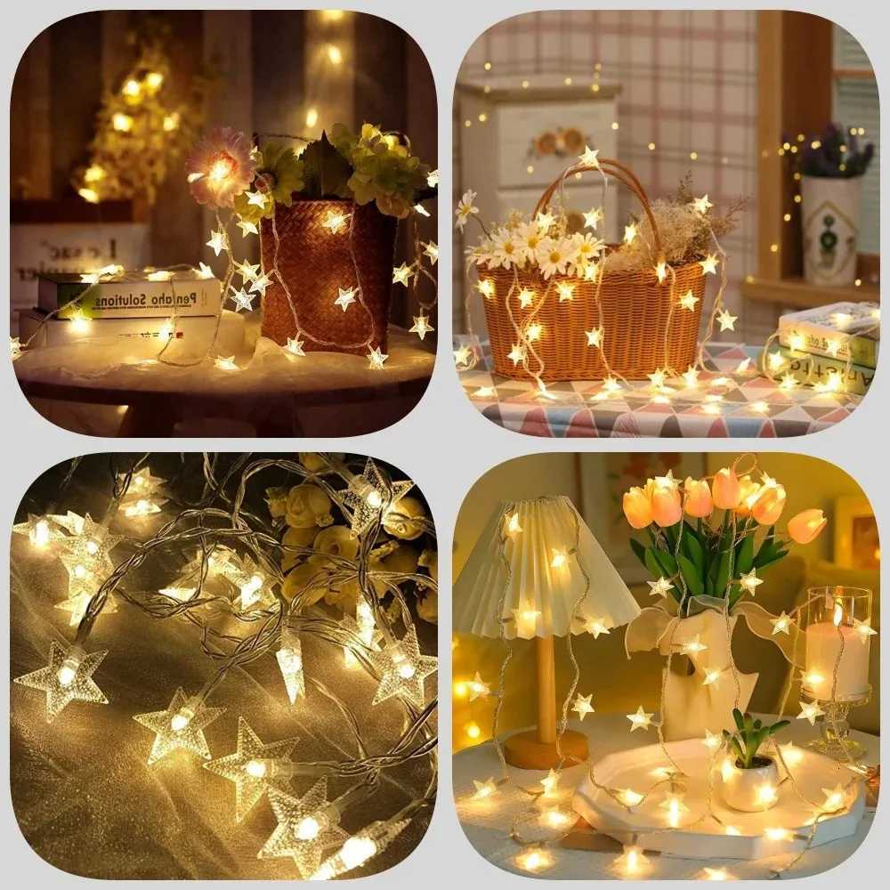 Star String Lights 3m/6m LED Fairy Twinkle Light USB Powered Warm White for Birthday Party Wedding Christmas Home Decor H260304