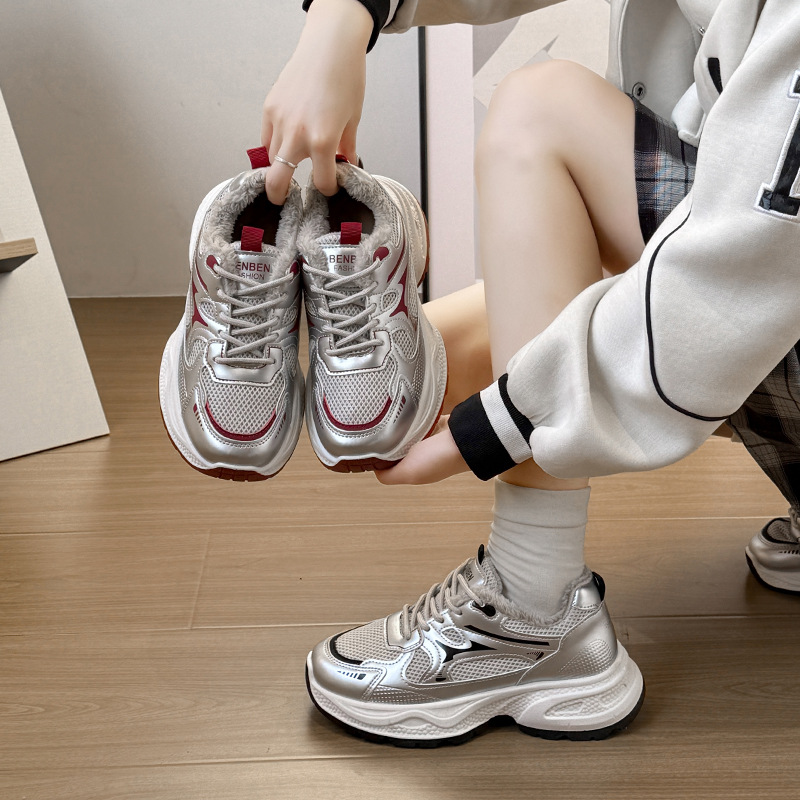 Thick Bott Breathable Versatile Casual Sneakers Fem White Tide Fi N-Slip Running Shoes atillas De Mujer Y250217