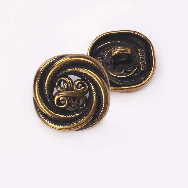 Stylish Threaded Button Set Durable Spiral-Metal Closure