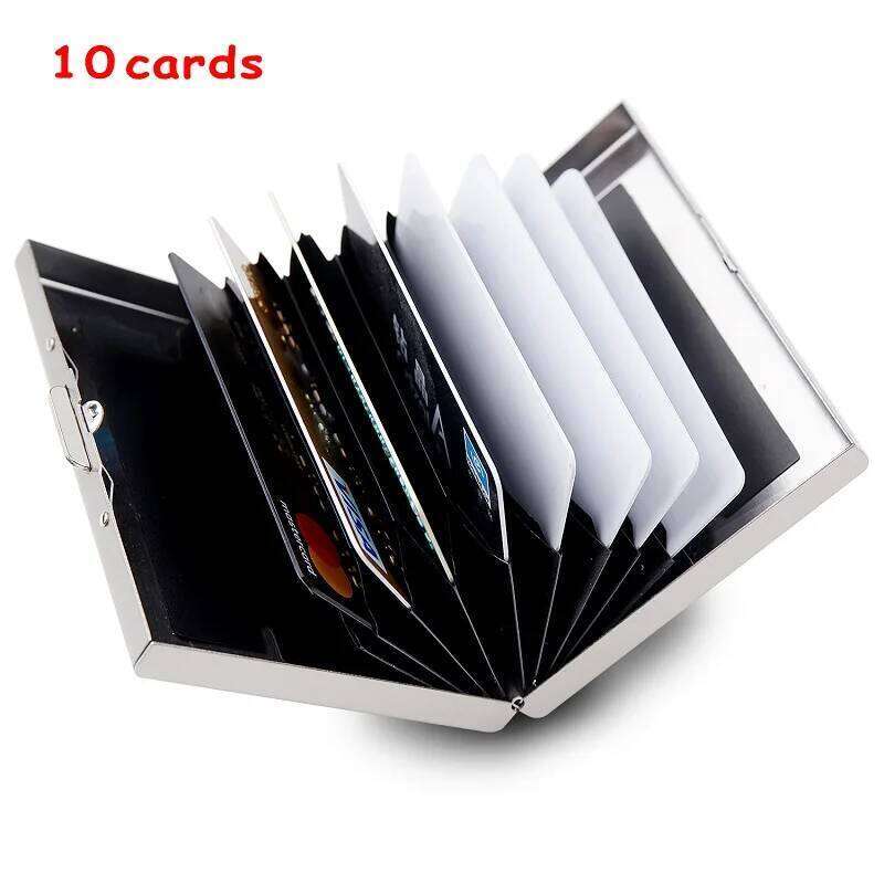 Hot Credit Case Men Women Business Multifunction Slim Wallet Stainless Steel Card Holder 6 8 10 Cards C260304