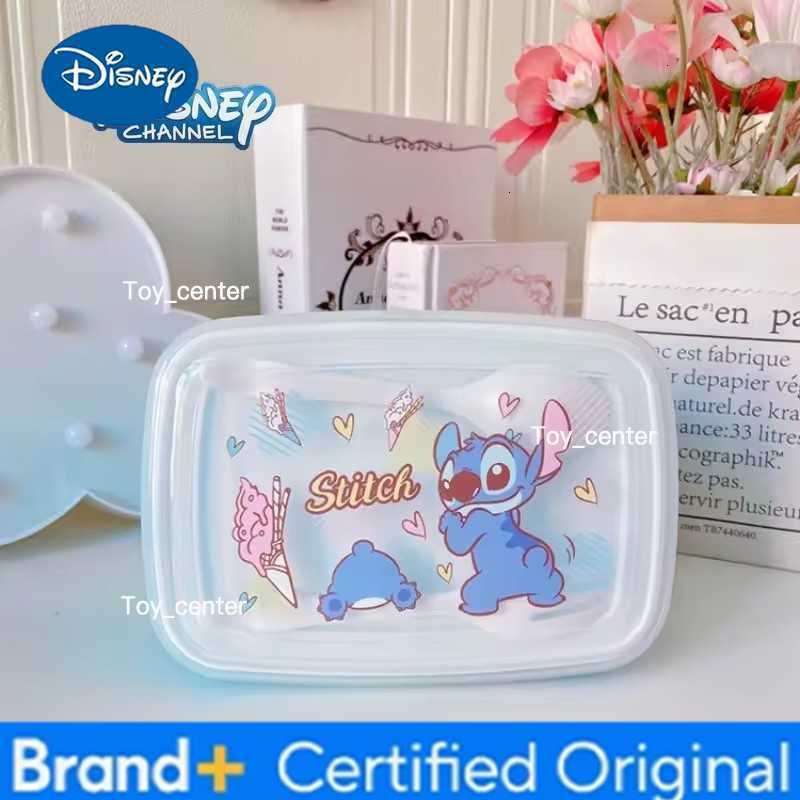 Disney Lilo Stitch Lunch Box Cartoon Kawaii Anime Kid Portable Picnic Bento Boxs Student Food Hermetic Back to School Gift H260304