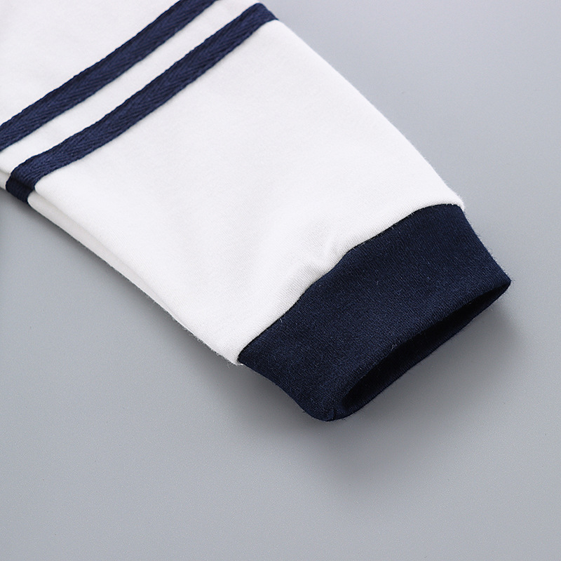 Casual and versatile gentleman's British autumn outfit, newborn baby's pure cotton jumpsuit