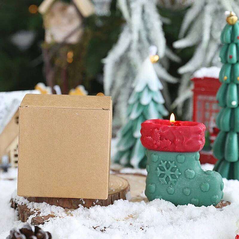 Boot Shaped Scented Candle, Christmas Candle for Guest Gift, New Year Souvenir Candles W260304