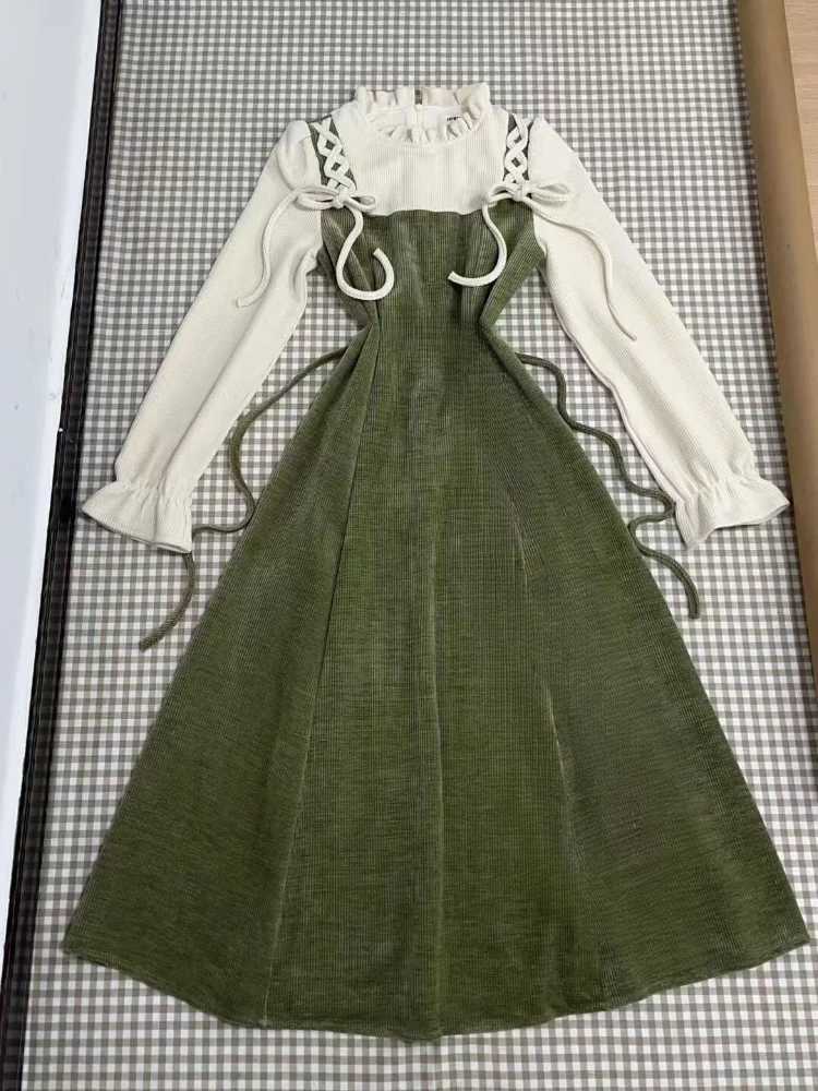 French Vintage Midi Dress Women Casual Evening Party Plaid Dress Office Lady Outwear Dress Korean Fashion Spring CHIc M260304