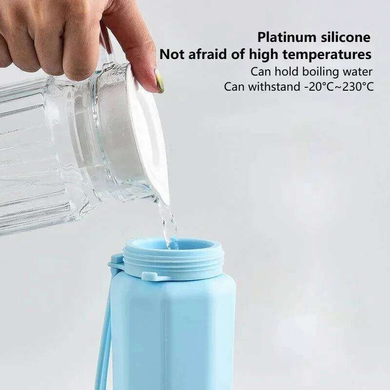 New Silicone Folding Water Outdoor Sports Kettle Portable Anti Drop Travel Mouthwash Cup S260303