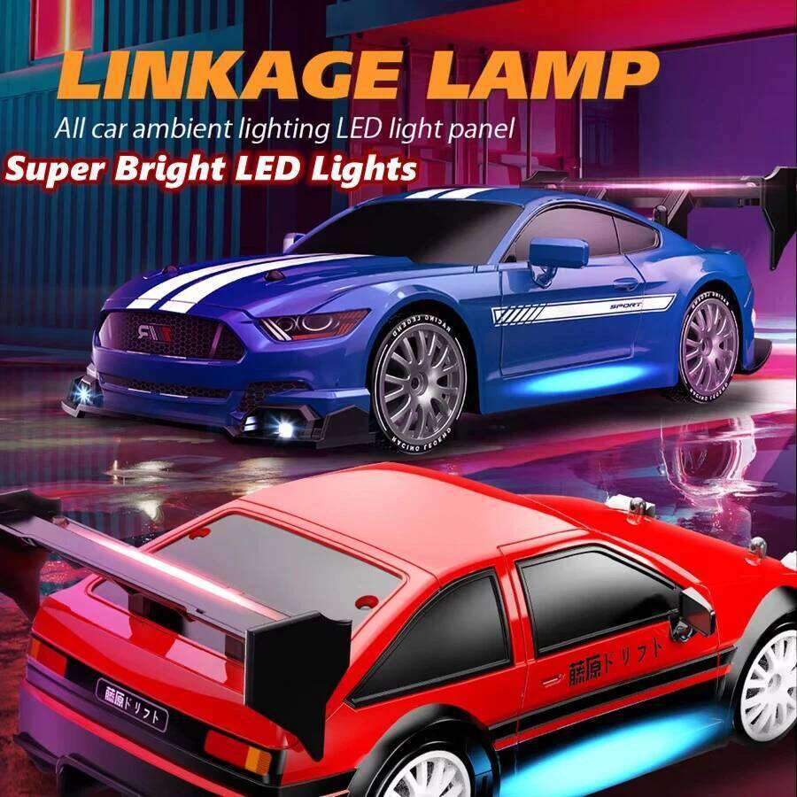 High Speed RC Drift Cars Mustang Vehicle 4WD Full Scale Remote Control Racing With Led Gift Competition Race Car Boys Toy Z260303