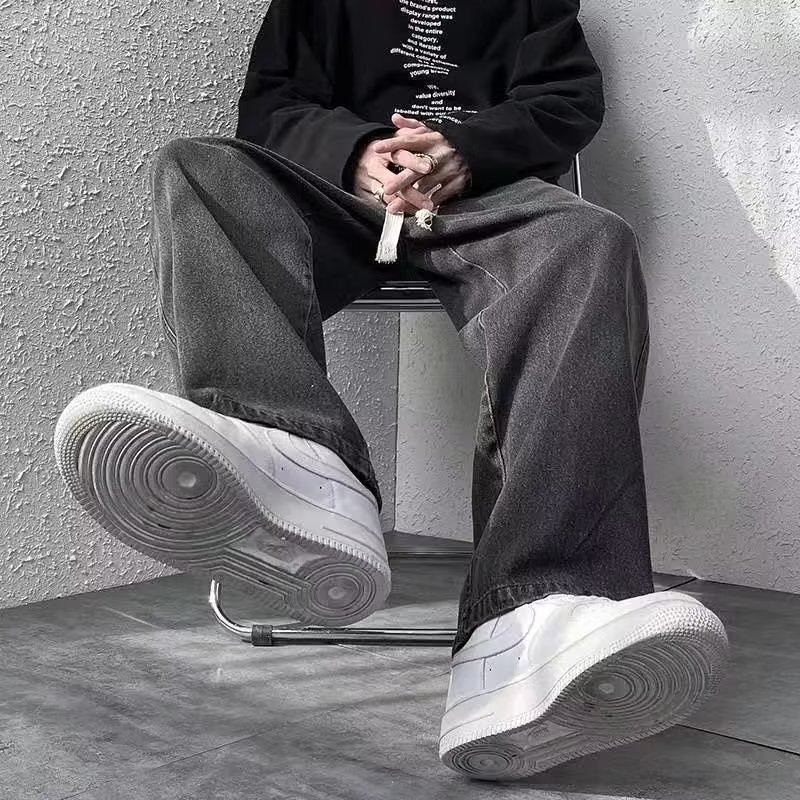 High Street INS Trend Designer Pants Jeans For Men Spring And Autumn American Retro Loose Wide-leg Pants Trendy Brand Cool Straight-leg Trousers