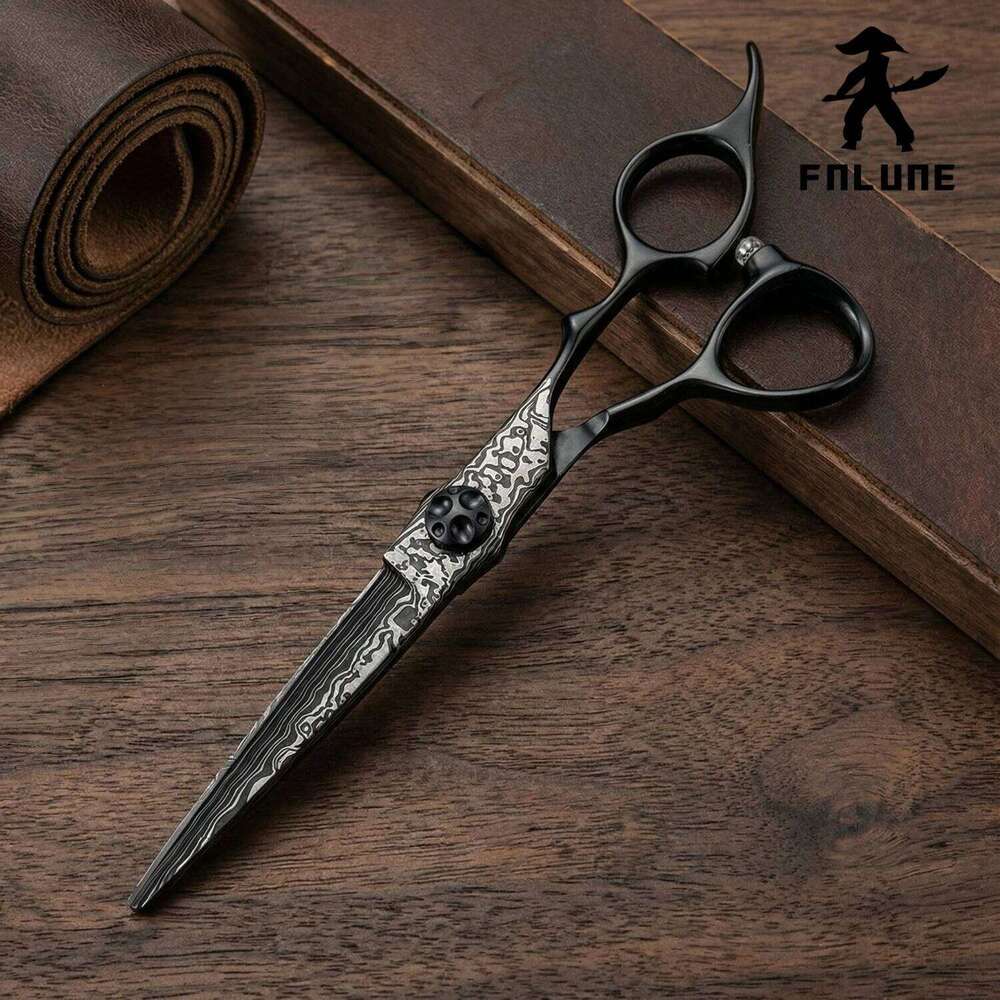 FnLune 6.0'' Professional Barber Scissors Stainless Steel Hair Cutting Shears for Salon Hairdressers H260303