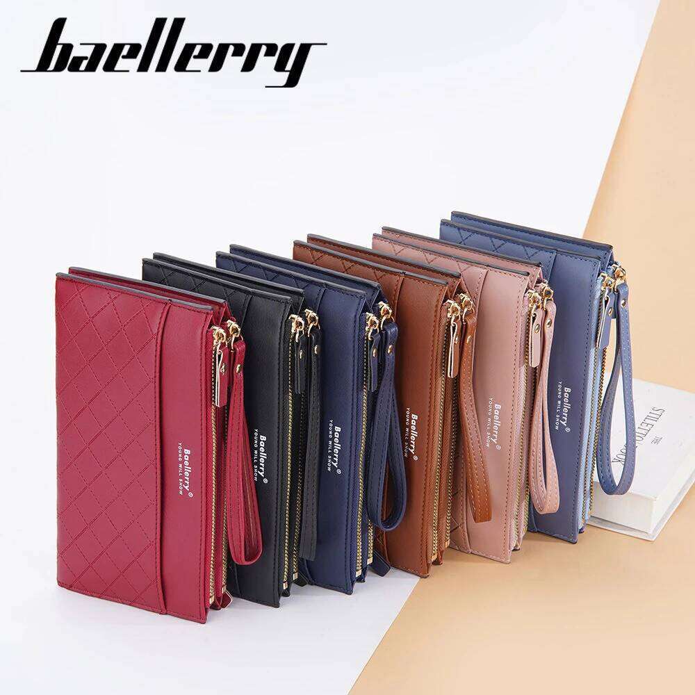 Versatile Large Zip Around Wallet for Women Baellerry RFID Blocking Clutch with Wrist Strap, Holds Phone Cards Cash Gift Idea C260304
