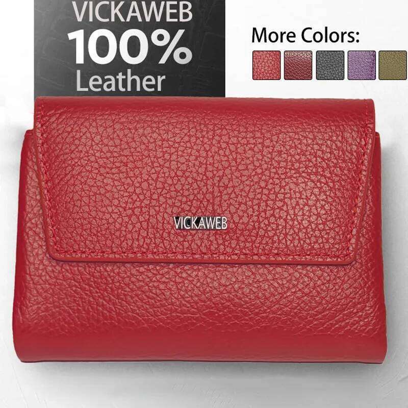 VICKAWEB Magnetic Women Short Genuine Leather Fashion Alligator Hasp Wallet Female Small Woman Wallets And Purses C260304