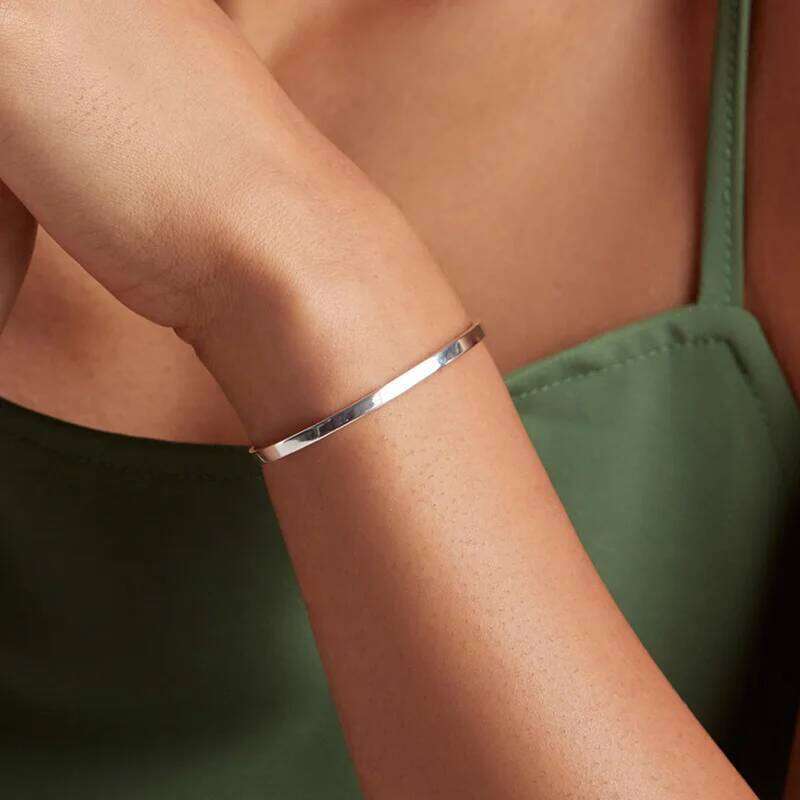 bamoer Engrave Courage Bangle "Nothing is impossible" Fashion Hot Sale 925 Sterling Silver Jewelry for Man and Women SCB160 XJ260303