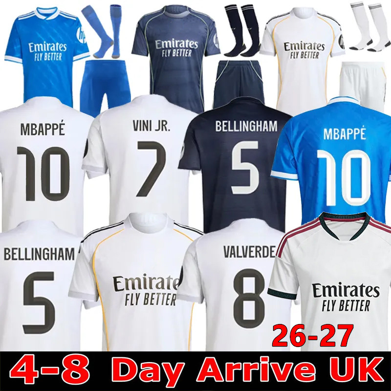New 25 26 MBAPPE VINI JR long sleeves jersey BELLINGHAM MAdriD soccer football shirt RODRYGO RealsMAdriD VALVERDE 2026 Spains Arda fans player version men kids kit UK