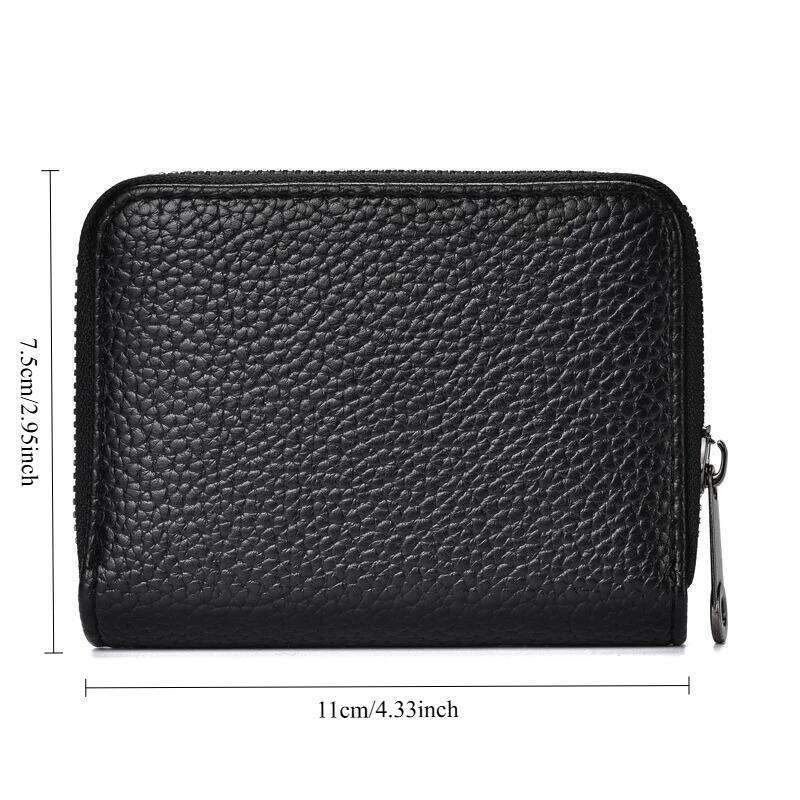 Blocking Card Organizer PU Leather Wallet Slim Multi Pocket Zippered Coin Holder Anti Theft Protection for Men Women Minimalist C260304