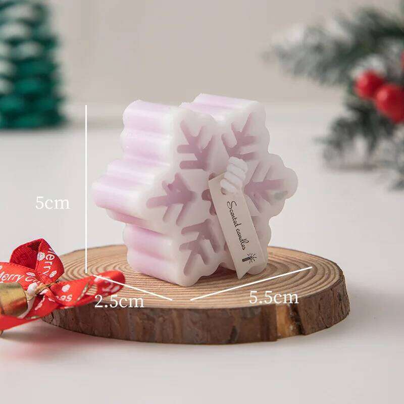 1pcs Handmade Christmas Snowflake Aromatherapy Home Decoration Gifts Scented Candles New Year 2024 W260304