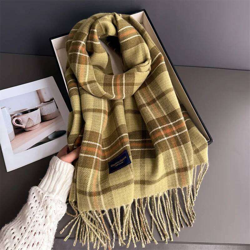 Winter Thickened Scarf For Women Men Neck Keep Warm Tassel Pashmina Shawl Faux Cashmere Warps Autumn Elegant Blanket XJ260304