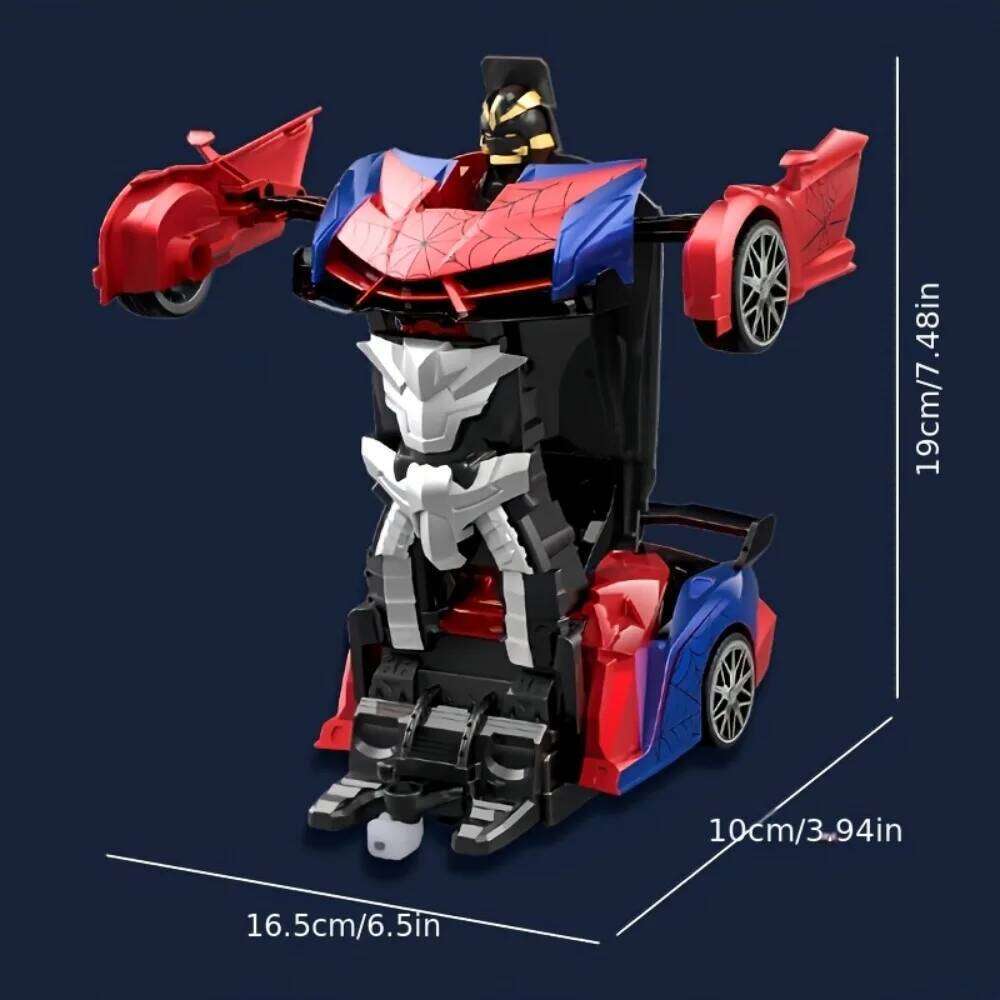 1:18 RC Transforming Car Robot Toy, LED Lights, 2.4GHz Drift Racing Vehicle, One-Button Transform, Rechargeable, 360 Rotation Z260303