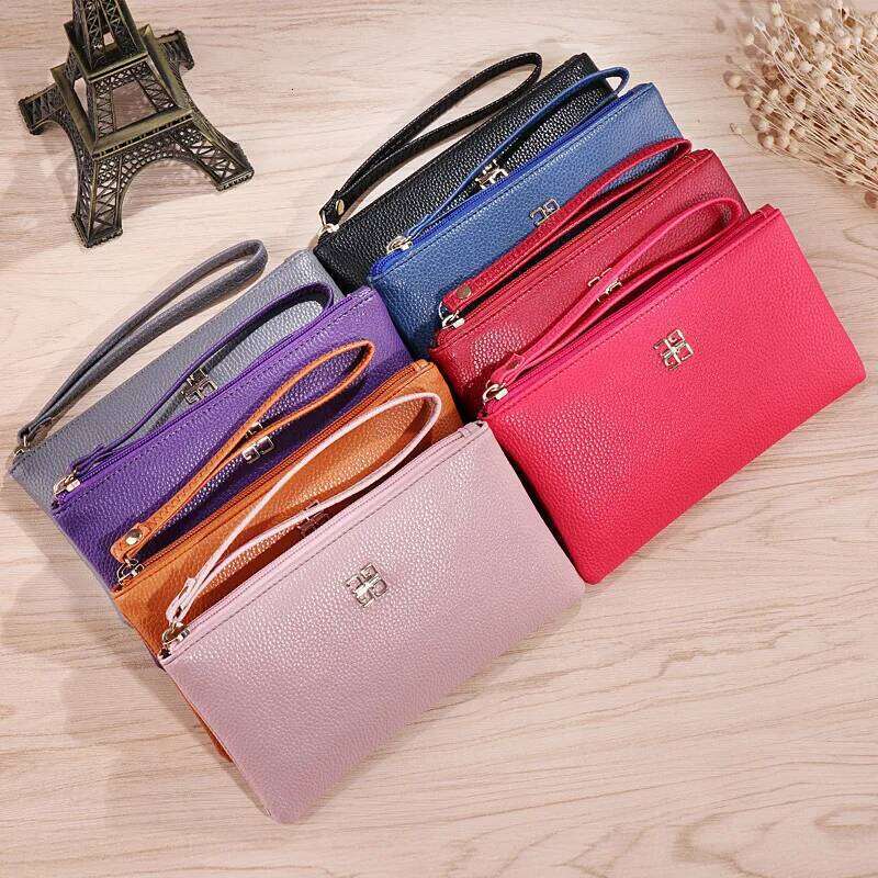 Women Long Casual Wallet Litchi Grain PU Leather Lady Zipper Phone Pocket Credit Card Holder Female Purse Coin Money Bag Clutch C260304