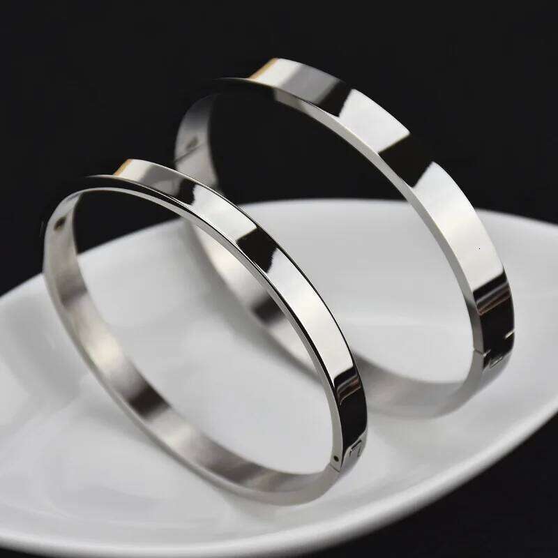 3 pcs Stainless steel 4mm 6mm 8mm width blank DIY Cuff Friendship lovers Bangle Couples Bracelet for Men women XJ260303