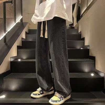 2026 Vintage Jeans Men Spring Autumn Straight Loose Trendy Wide Leg American High Designer Pants Street Versatile Casual Long Pants Summer