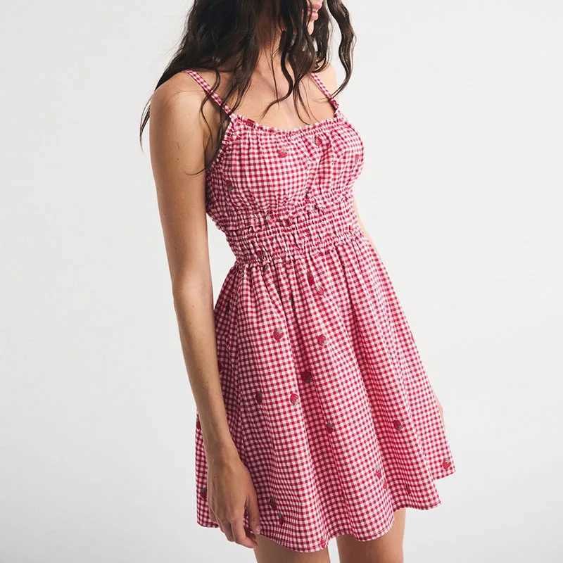 Lady Sexy Off Shoulder Sleeveless Mini Dress Elegant Floral Print Draped Suspender Dress Summer Fashion Hight Waist A-Line Dress a11 M260304