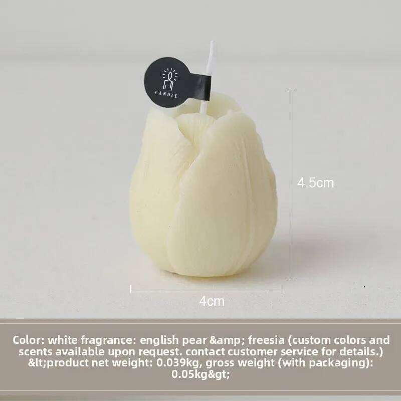 1pc Tulip Aromatherapy Simulation Handmade Creative Gift Ornament Flower Shaped Candle for Mother's Day W260304