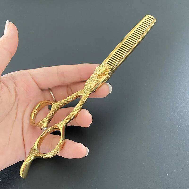 New Professional Japan 440C 6 '' Hair Flat Cutting Teeth Haircut Thinning Barber Haircutting Scissors H260303