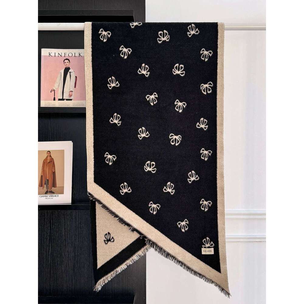 Winter Warm Unisex Faux Cashmere Scarf Trendy Patterns Irregular Cut Two-Way Wear Soft Warmth Practical Neckerchief XJ260304