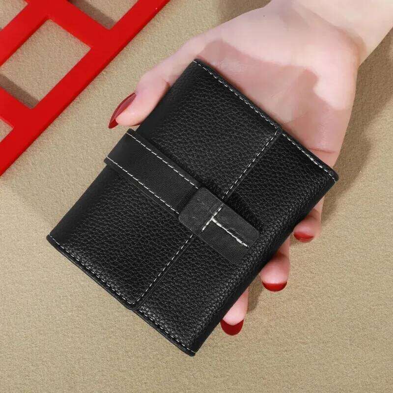 Women's Fashion Metal Accessories Short Zero Large Capacity Multiple Position Card Bag Wallet C260304