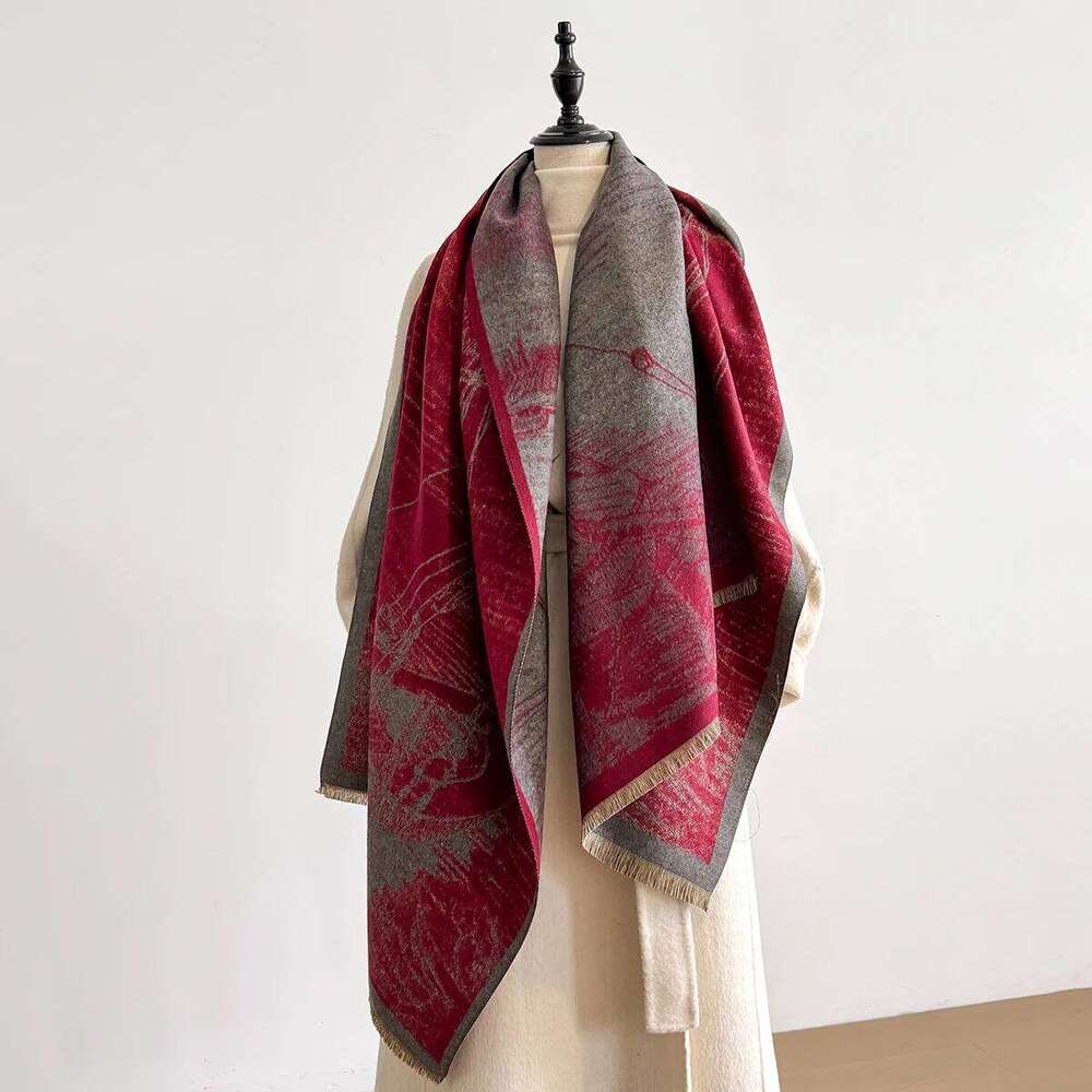 Luxury Cashmere Print Scarf for Women Winter Warm Shawl Wrap Bandana Pashmina Female Foulard Blanket Fashionable Access XJ260304