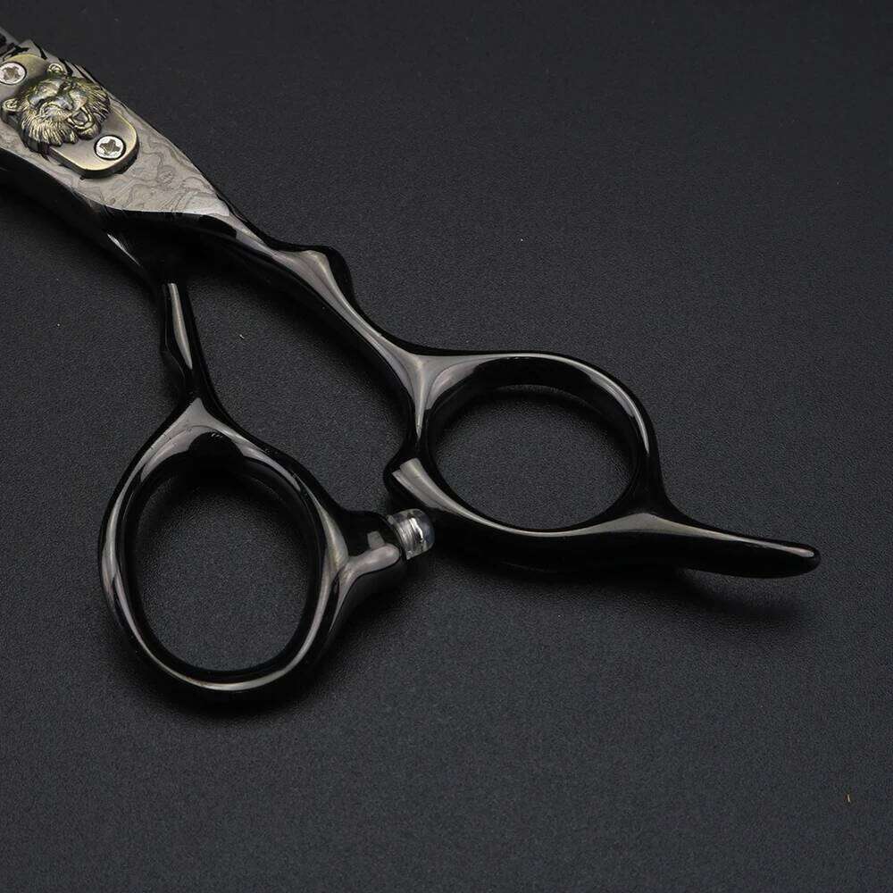 XUANFENG 6 inch Black Damascus Hair Barber Cutting and thinning Scissors JP440C H260303