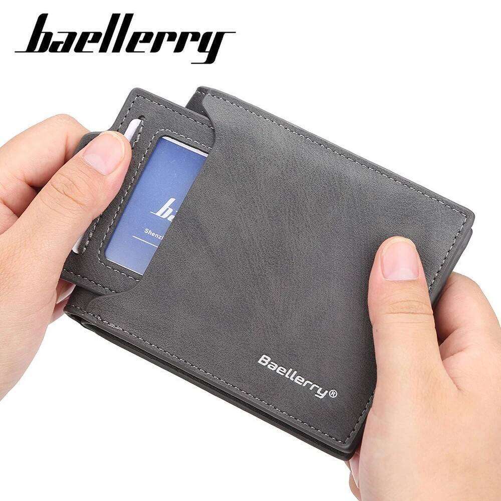 Men's Short Wallet PU Leather Multi - Card Slots Fashion Bifold Purse with Photo/Coin Pocket Slim Business Wallets C260304