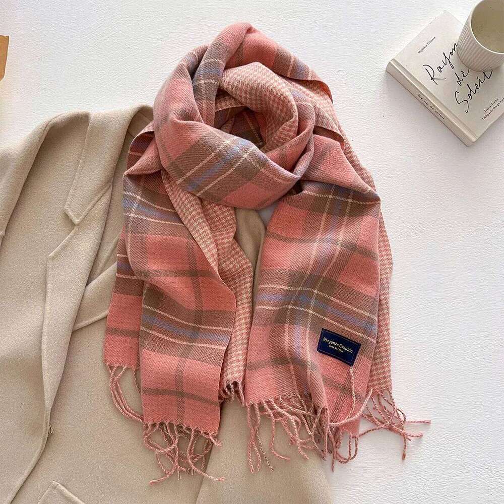 Winter Warmer Thickened Scarf For Women Men Autumn 50*200CM Tassel Pashmina Shawl Elegant Faux Cashmere Warps Ladies Blanket XJ260304