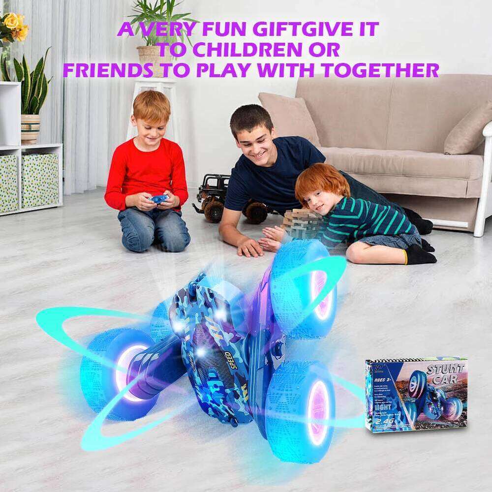 2.4G RC Stunt Double Sided Flip Remote Control Car 360 Rotation Off Road Rc Drift Children's Toys Cars For Girls Gift Z260303