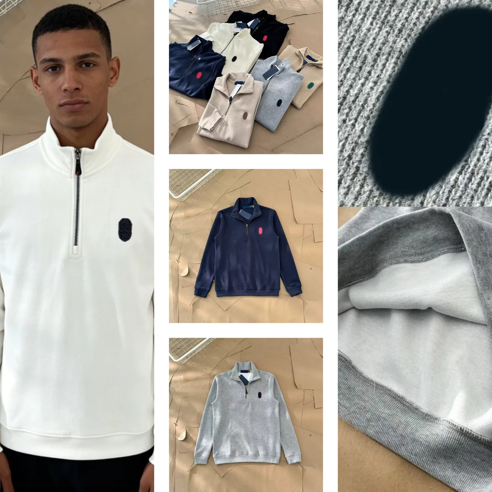 Designer mens luxury jackets high quality Premium Cable Knit Full-Zip Cardigan Men's Cream Warm Breathable Knit jacket