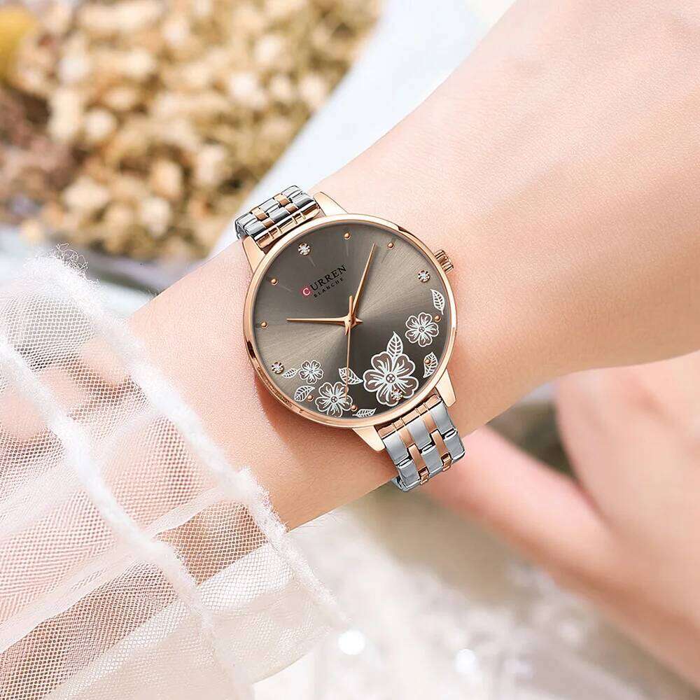 CURREN Brand Fashion Women Stainless Steel Ultra Thin Quartz Watch Woman Romantic Clock Women's Watches Montre Femme XJ260303