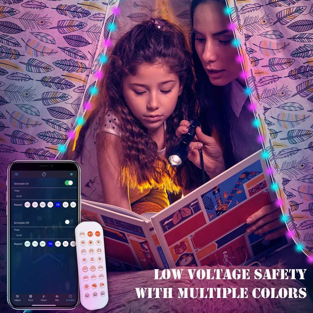 5M/10M/15M/20M Tuya Wifi Bluetooth APP Smart LED Light String Fairy Lights For Garden Christmas Festival Decor Outdoor Indoor H260304