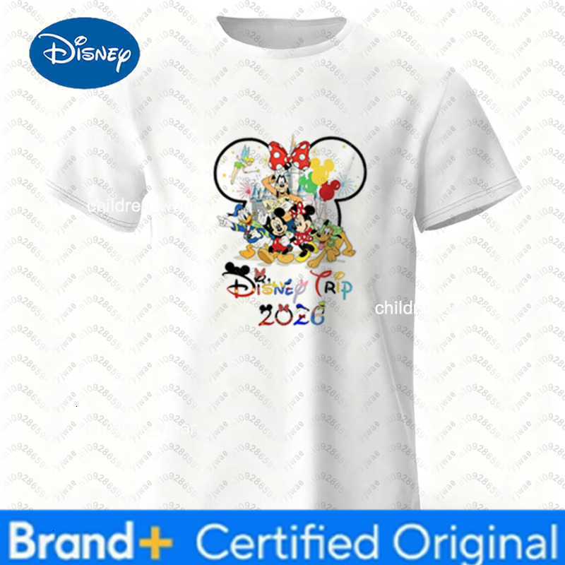 Disney 2026 Mickey And Minne Graphic Print Cotton T-shirt Summer Breathable Family Tees Clothing Harajuku Parent Child Clothing H260304