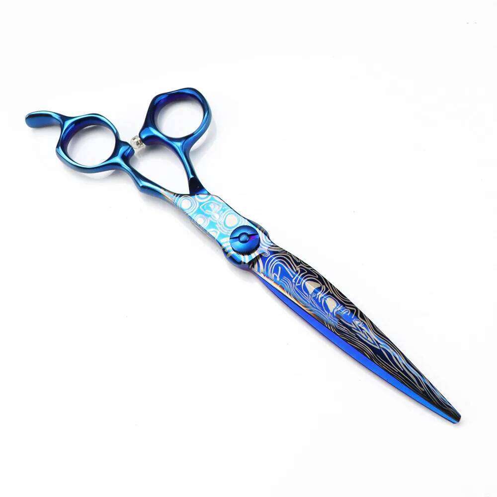 Professional 7 '' Blue Damascus Upscale scissor cut hair cutting thinning barber haircut shears Hairdressing scissors H260303