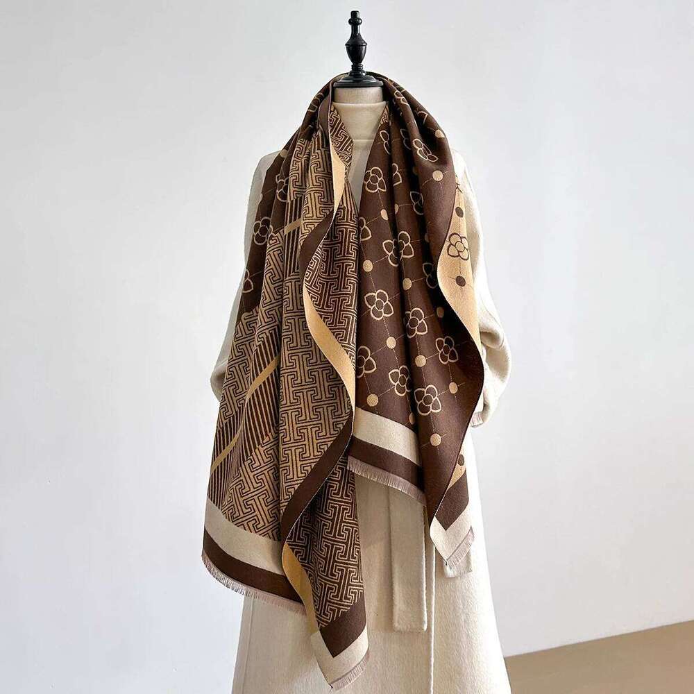 2025 New Winter Warm Faux Cashmere Scarf Women - Thick Luxury Shawl Wrap, Perfect as Travel Poncho Blanket XJ260304