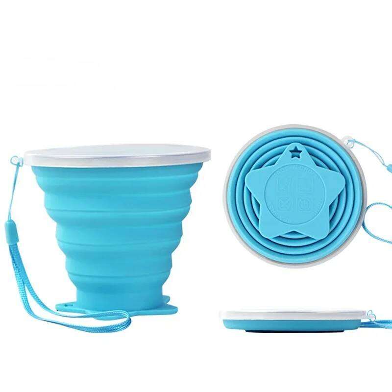 Folding Cups 270ml Water Silicone Retractable Coloured Portable Outdoor Coffee Handcup Waterbottle Travel Cup S260303