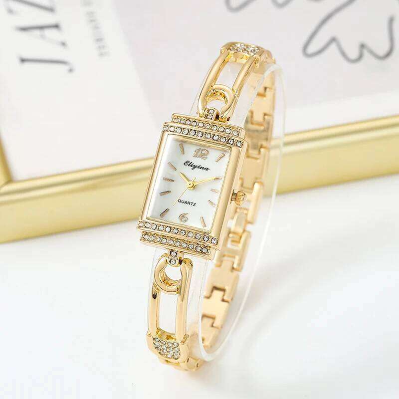 Casual Niche High-End Bracelet Watch for Women, Fashionable Wristwatch, Light Luxury Diamond-Encrusted Rectangular Women's Watch, Quartz XJ260303