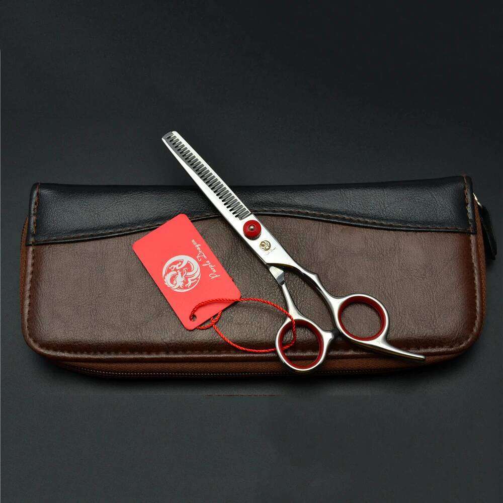 703# 6" Stainless Red Cutting Salon Thinning Shears Professional Hairdressing Hair Scissors Dropshipping H260303