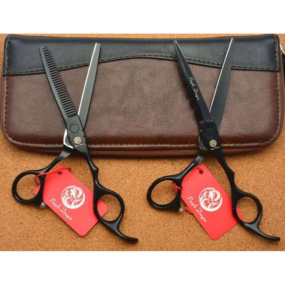 Purple Dragon 5.5'' Hairdressing Japan 440C Barber Cutting Thinning Shears Hair Scissors Dropshipping Z1010 H260303