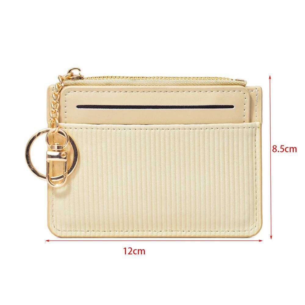 New Two-piece Coin Purse Zipper Mini Credit Holder with Key Chain PU Leather Business Card Case Women C260304