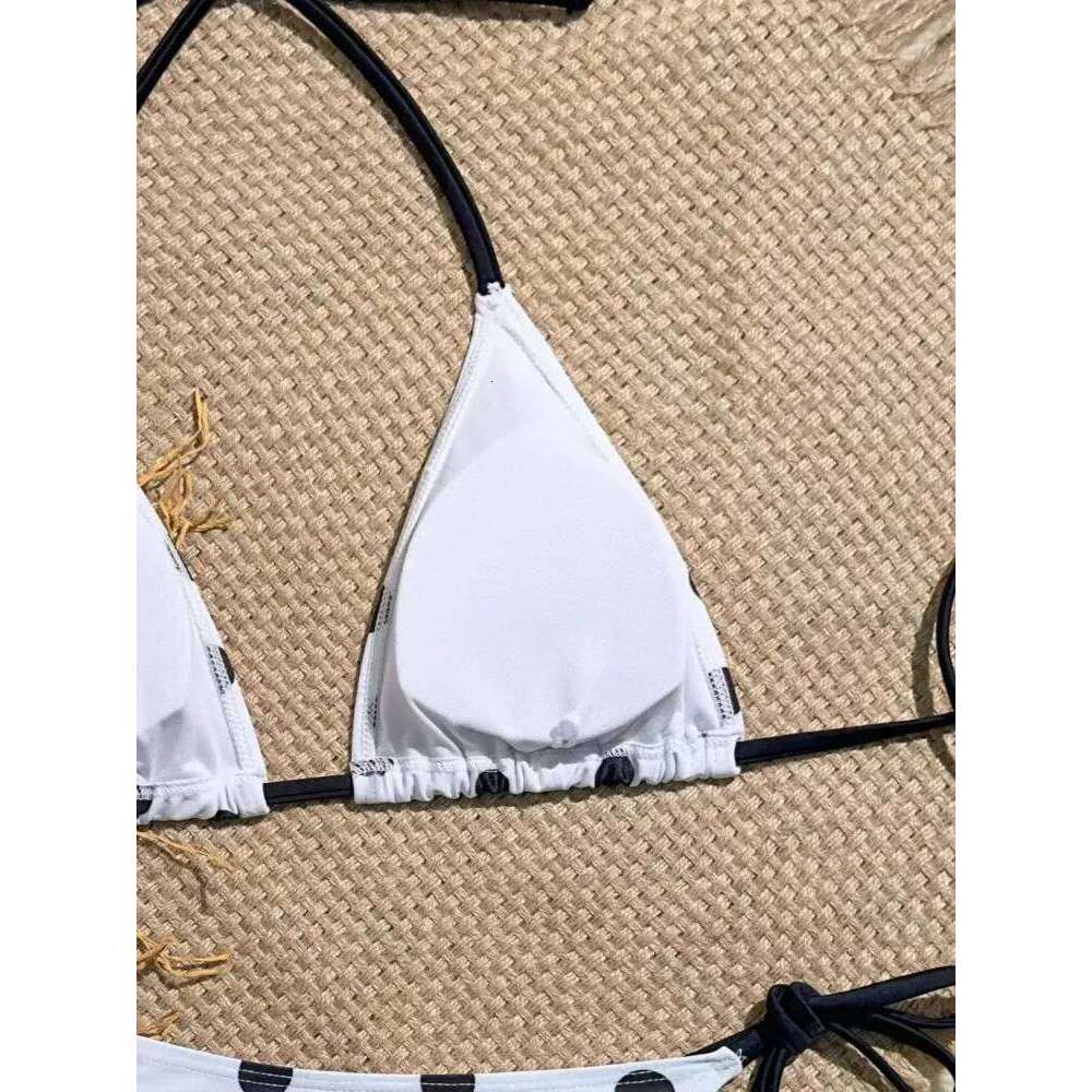 Summer Black Polka Dot Bikini Set Women Dopamine Style Sheer Cover Up Sexy Two Piece Swimwear Thin Strap Photogenic Swim Suit Y260303